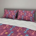 thumbnail image 2 of Kittens Comforter & Sham Bedding Set, Funny Joyful Playful Smiling Hungry Cats Fish Paws Meows Pet Pattern, 3 pcs Duvet Set Microfiber Filling Quilt, 5 Sizes, Dark Magenta Coral Blue, by Ambesonne, 2 of 4