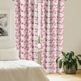 thumbnail image 2 of Ambesonne Floral Window Curtains, Chinese Blossoms Pattern, Each 28" W x 84" L, Pale Pink Pastel Pink, 2 of 4