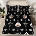 thumbnail image 2 of Homewish Retro Bull Skull Bed Sheets,Boho Tribal King Sheets,Black Brown Sheet Set For Boys Kids,Breathable Home Decor,4-Piece, 2 of 7