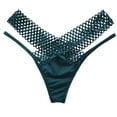 thumbnail image 3 of opvise Women Panties Low Waist Hollowed Out Cross-belt See-through Thin Strip Underwear Atrovirens One Size, 3 of 8