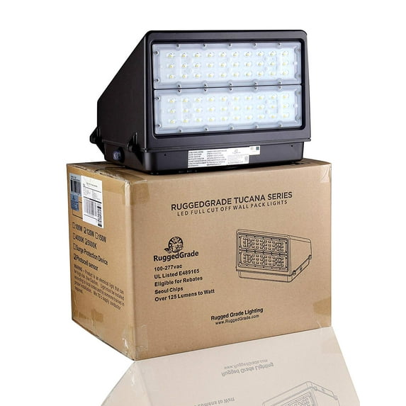 80 Watt LED Wall Pack Light - Tucana Series Full Cut off – 10,400 Lumens- WIth Dusk to Dawn Sensor - 5000K - Replaces 250 watt metal halide- 100,000 Hour - Dark Sky compliant- Wall Light - DLC Premium