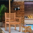 thumbnail image 3 of Teak Wood Elzas Outdoor Patio Dining Arm Chair, A-Grade Teak Wood, 3 of 5