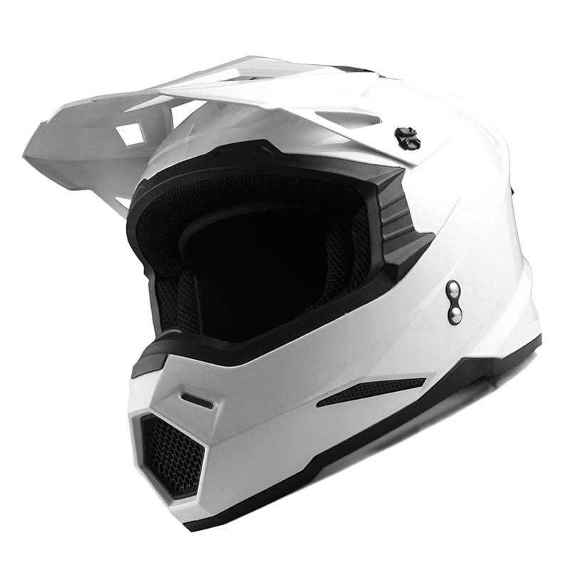 1Storm Adult Motocross Helmet BMX MX ATV Dirt Bike Helmet Racing Style HF801; Glossy White - Walmart.com