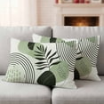 thumbnail image 3 of 2 Pack Outdoor Waterproof Throw Pillow Covers,Abstract Mid Century Green Color Block Decorative Patio Pillowcases for Chair Couch Sofa 20x12in, 3 of 9