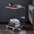 thumbnail image 4 of Fox Hill Trading Acrylic C Shape Accent Table with Casters, 4 of 9