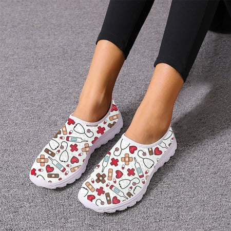 

Cartoon Medical Tool Hospital Nurse Print Woman Spring Autumn Walking Sneakers Wear-Resistant Fashion Jogging Shoes Custom Image