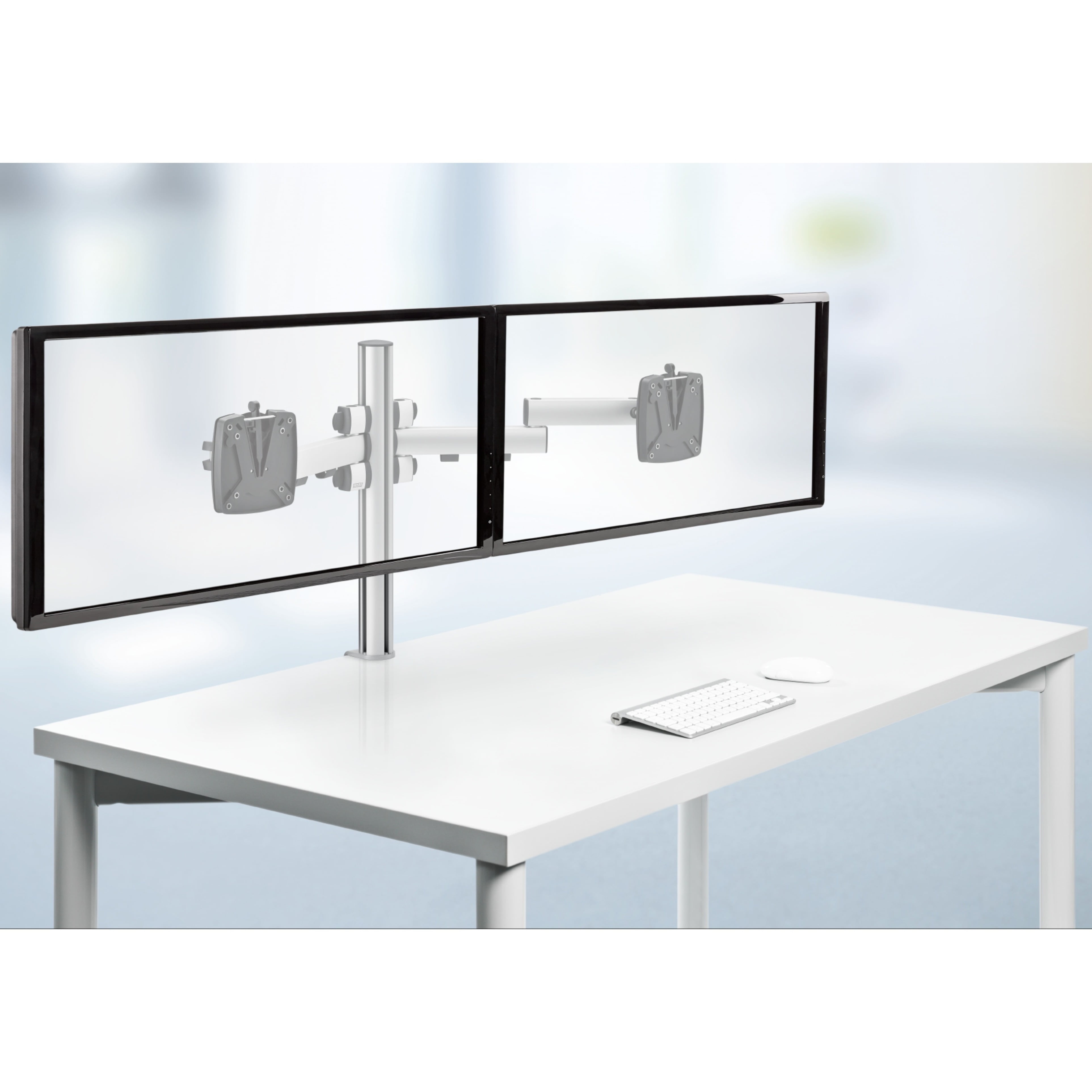 Novus TSS Duo 450mm Monitor Arm Set, Fully Adjustable, Table Clamp Mount, Supports 2 Monitors