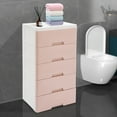 thumbnail image 4 of 5 Drawers Storage Cabinet Closet Drawers Tall Storage Tower for Closet, Dorm, Dresser Organizer Portable Storage Tools for Bedrooms Kitchens (Pink), 4 of 19