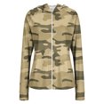 thumbnail image 6 of Camouflage Sun Protection Hoodie for Women UPF 50+ - Active Outdoor Long Sleeve Zip Up Jacket with Thumbholes & Pockets, Lightweight Athletic Rash Guard Earthy Yellow XL, 6 of 6