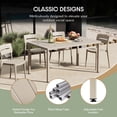thumbnail image 5 of WestinTrends Playa 59" Iron Metal Outdoor Rectangular Patio Dining Table For 6, Sand, 5 of 14
