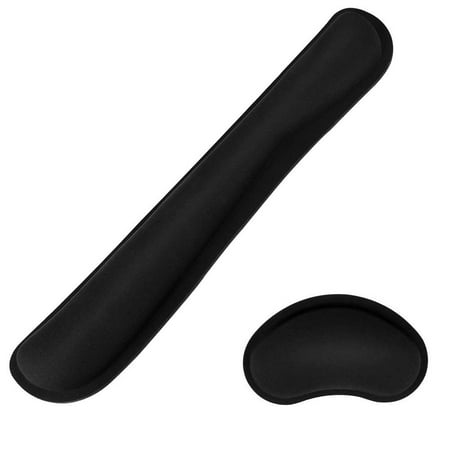 Gel Typing Pad GLiving Upgraded Keyboard Wrist Rest and Mouse Wrist Rest Pad, Made of Memory Foam, Superfine Fibre and Gel, Easy Typing and Wrist Pain Relief Perfect for Gaming, Computer, Laptop, Office ()