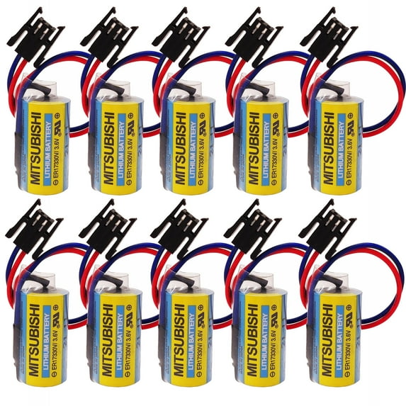 10 Pack A6BAT PLC Lithium Battery 3.6V for Mitsubishi Servo A6bat ER17330V FANUC CNC System