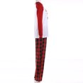 thumbnail image 5 of Seyurigaoka Parents Children's Suits Long Sleeves Patchwork Christmas Hat Printed Snowflake Letter Shirt Check Pattern Trousers, 5 of 5