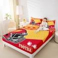 thumbnail image 4 of Manfei Red Football Helmet Full Size Sheets,Rugby Sport Bed Sheets,Boys Ball Game Sheet Sets For Kids,Ultra Soft Home Decor,4 Pieces, 4 of 7