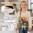 thumbnail image 6 of Xoenoiee Horse Cactus Sunset Print Girls Long Sleeve Shirts Kids Crewneck T-Shirts Fall Tunic Tops Loose Fit Sweatshirt Tees Blouse Pullover with Tie Front, 7-8 Years, 6 of 7