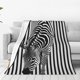 thumbnail image 1 of Fotbe Optical Zebra Illusion Manta de Franela Acolchonada con Estampado, Súper Suave y Esponjosa, Extra Grande para Sofá, Cama, Uso Todo el Año-50"x40", 1 of 7