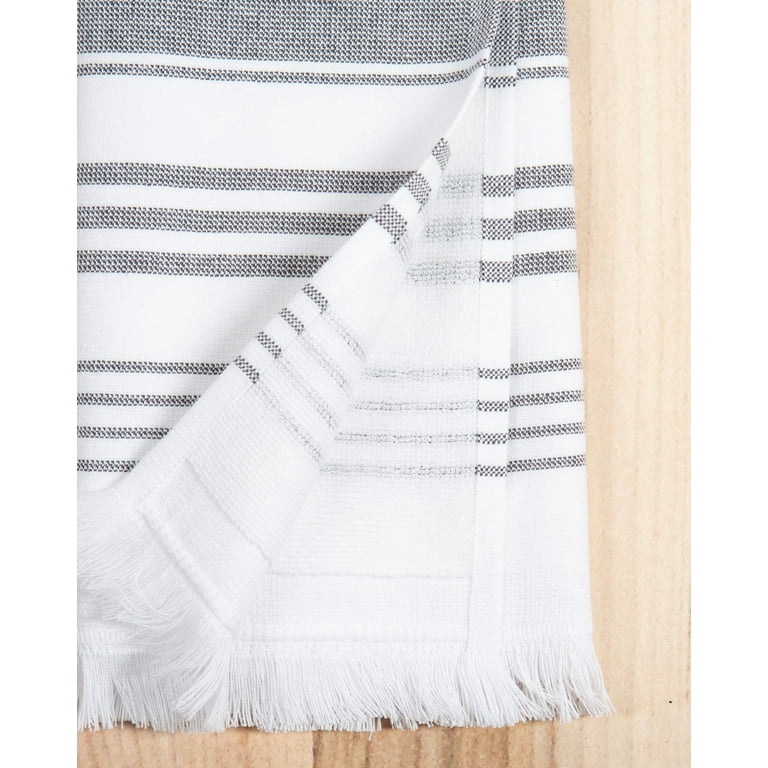 Gray striped hand towels hotsell