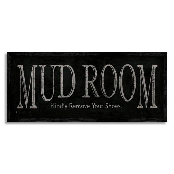 Stupell Mud Room Remove Shoes Reminder Inspirational Painting Black Framed Art Print Wall Art