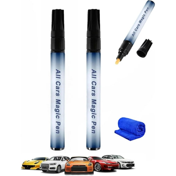 Stylopro Car Scratch Pen, Madinae Magic Car Scratch Removal Pen, Weatherproof Touch Up Paint Pen Car Scratch Remover Pen, Quick Fix, For Lasting Fits All Cars Colors (2)