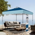 thumbnail image 3 of Summit Living 10 x 10 Ft Pop-up Canopy Tent Straight Legs Instant Canopy for Outside with Wheeled Bag – Dark & Light Blue, 3 of 11