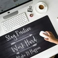 thumbnail image 5 of Extended Gaming Mouse Pad (35.4x15.7 in), Large Non-Slip Rubber Base Mousepad with Stitched Edges, Waterproof Keyboard Mouse Mat Desk Pad for Work, Game, Office, Home - Stay Positive, 5 of 6