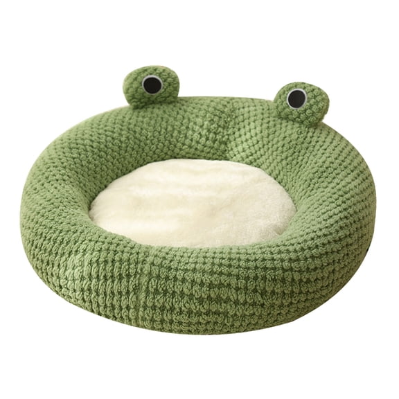 Cat Bed House Cartoon Green Frog Shape Puppy Kennel Cat Mat Winter Warm Beds