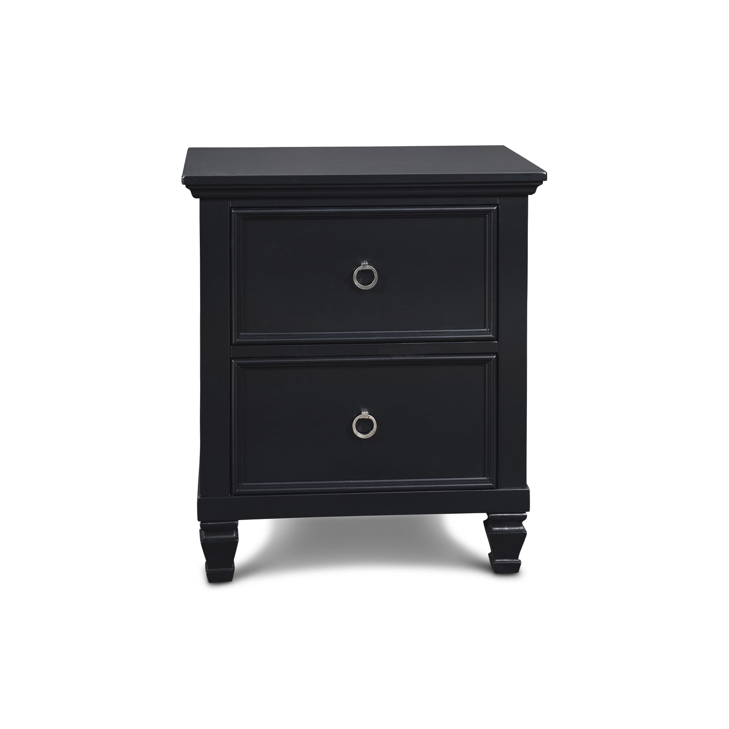 New Classic Furniture Tamarack Solid Wood 2-Drawer Nightstand in Black