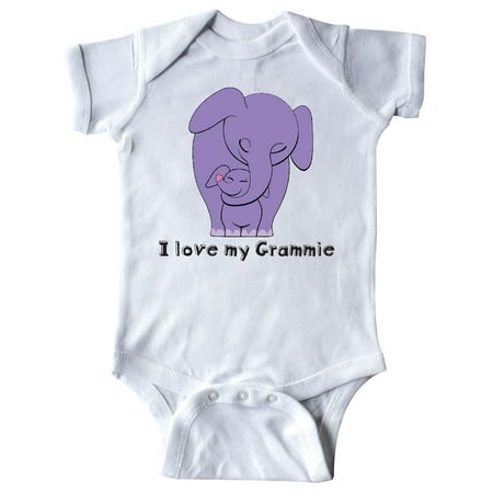 

Inktastic I Love my Grammie Elephant Purple Gift Baby Boy or Baby Girl Bodysuit