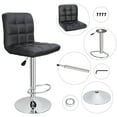 ZenSports Set of 2 Height Adjustable Swivel Bar Stool PU Leather W/Back