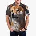 thumbnail image 2 of Balery Regal Shiba Inu Printed Men’s Short Sleeve Polo Shirt, Midweight Men's Shirt,Golf Polo shirts -Small, 2 of 8