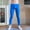 002 Blue, variant on Men's Solid Color Thermal Double Sided Brushed Fleece Base Layer Slim Warm Leggings Compression Pants