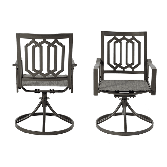 Kozyard Modern Classic Outdoor Metal Swivel Chairs ( 2 Pack Dark Brown )