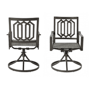 Kozyard Modern Classic Outdoor Metal Swivel Chairs with Cushion ( 2 Pack Dark Brown )