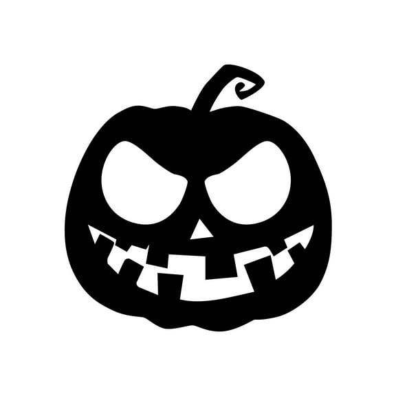 Vinyl Wall Art Decal - Scary Pumpkin - 23" x 23" - Fun Spooky Halloween Seasonal Decoration Sticker - Fall Season Indoor Outdoor Wall Door Window Living Room Office Decor (23" x 23"; Black)