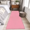 thumbnail image 5 of Pink Large Area Rugs for Bedroom Living Room, Soft Non Slip Carpet Bedside Rug, Pure Pink Rectangular Floor Cover Kitchen Accent Rug 2'x6' for Dining Room/Office, 5 of 9