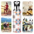 thumbnail image 7 of Yayeee 20oz Insulated Water Bottle Double Wall Stainless Steel with Flip Straw Lid, Blue Abstract Pattern, 7 of 7