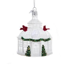 Conservatory with Cardinals Glass Noble Gems Christmas