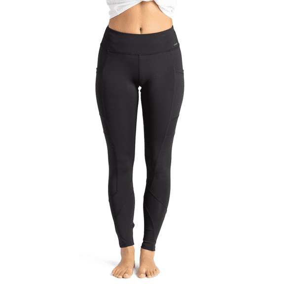 FITKICKS Crossovers Active Mid Rise Lifestyle Workout Leggings Leggings with Pockets, Black Large (Women's)