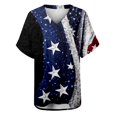 thumbnail image 6 of HEILAU Independence Day Shirts for Women American Flag Graphic Tees Summer Tops Short Sleeve V Neck T Shirt Print Side Slit Tunic Patriotic Tops, 6 of 6