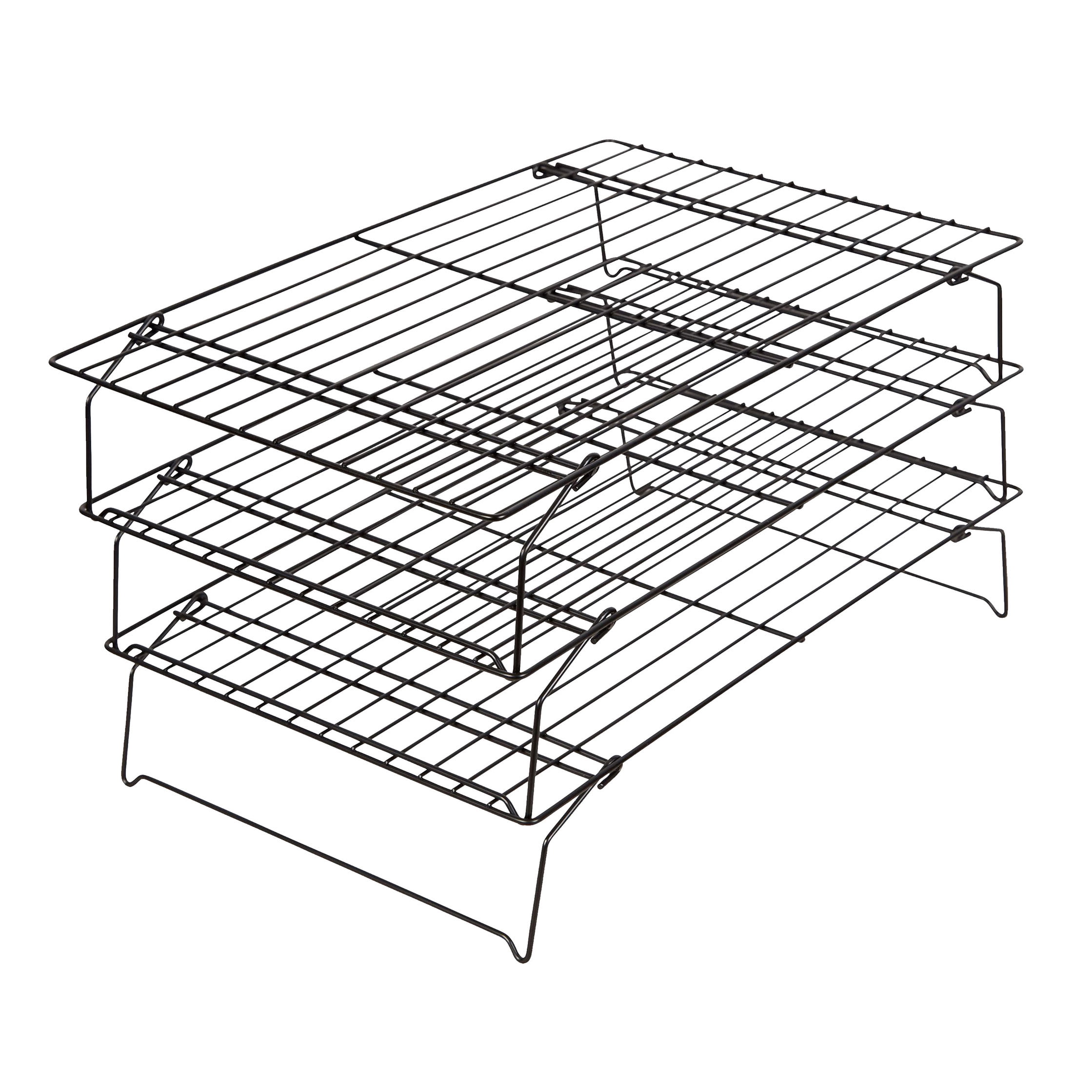Wilton Ultra Non-Stick 15" x 9" 3-Tier Steel Cooling Rack Foldable Stackable Cooling Grid