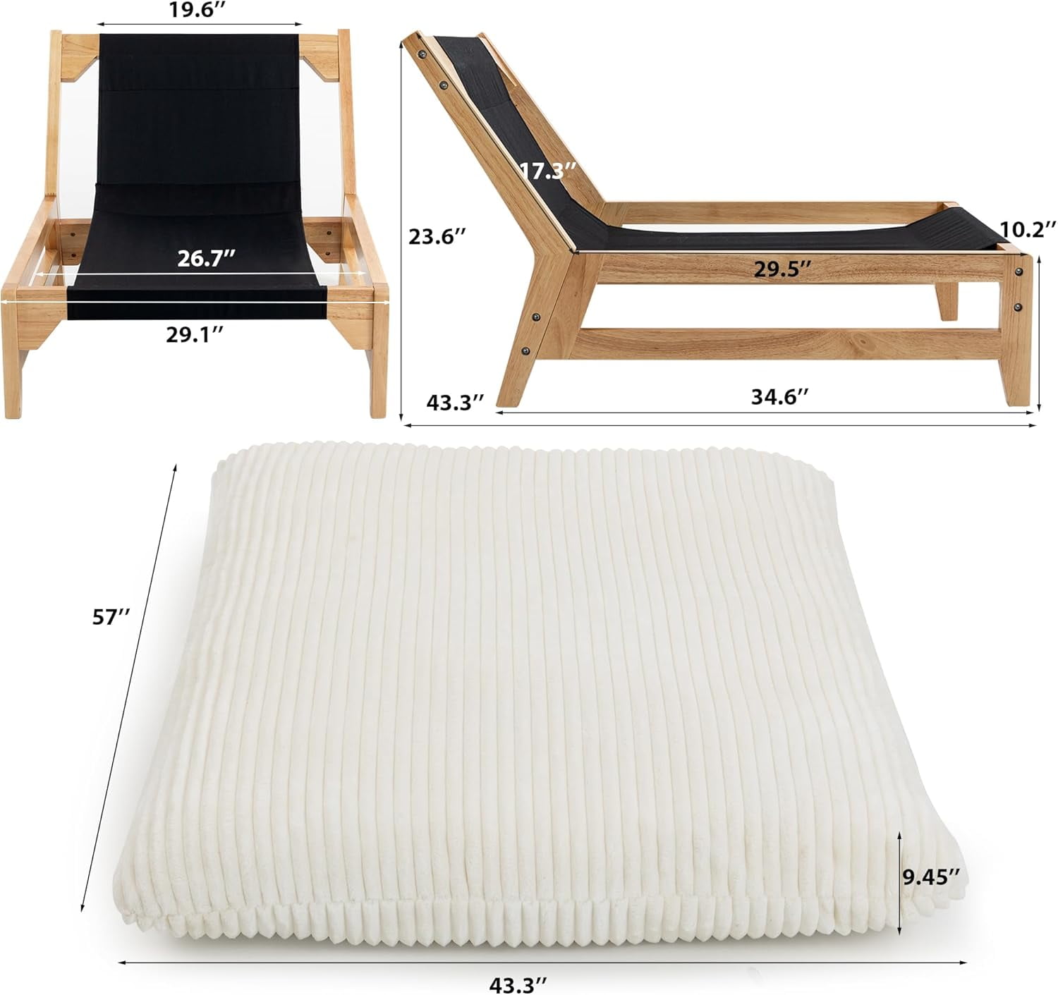 Bean Bag Chair with Frame for Adults, Comfy Corduroy Upholstered Accent Reading Chair, Oversized Sleeper Beanbag Lounge Sofa for Living Room Bedroom, Beige