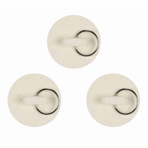 3-Pack 1-5/8in White Rubber Sink and Bathtub Drain Plugs