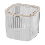 Violete Mini Desktop Trash Can with Press Lid | Plastic White/Gray Desk Basket for Living Room, Office, or Home | 6x6x3.2in & 6x6x5.5in Sizes | Easy-Open Flip Top, Sturdy Storage Bin for Sundries,