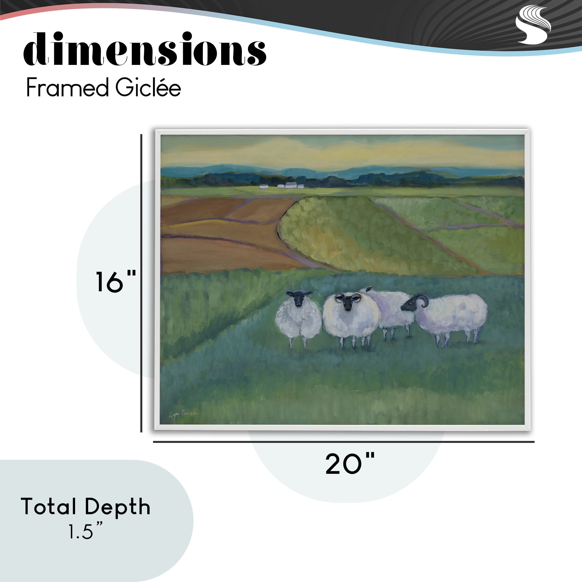 Stupell Industries Sheep Herd Meetup White Framed Giclee Art, design by Lynn Ericson Fine Art