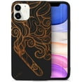 thumbnail image 1 of Case Yard Wooden Case for iPhone-11 Soft TPU Silicone cover Slim Fit Shockproof Wood Protective Phone Cover for Girls Boys Men and Women Supports Wireless Charging Cigar Smoke Design, 1 of 7