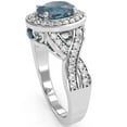 thumbnail image 5 of Three Stone Lab-Created Alexandrite Diamond Peekaboo Halo Engagement Ring In 14k White Gold, 5 of 6