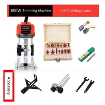 800W Woodworking Electric Trimmer 30000 RPM Wood Engraving Slotting Trimming Machine Carving Router Slotting With Milling Cutter