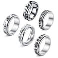 thumbnail image 4 of Anillos giratorios de 5 uds., anillos de ansiedad resistentes al desgaste, a prueba de herrumbre, anillo portátil para aliviar el estrés, banda Ropa, zapatos y accesorios Miscelánea Tipo 6, 4 of 6