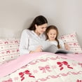 thumbnail image 4 of Erosebridal Kawaii Bow Full Size Comforter Sets, Cute Girl Bedding Sets, Pink Reversible, 1 Comforter and 2 Pillowcases, 4 of 6