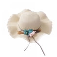 thumbnail image 2 of Sun Straw Hat Kids Girls Large Wide Brim Travel Beach Beanie Cap, 2 of 6